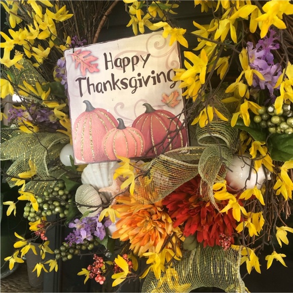 NWT! Beach Seashells Forsythia & Willow Wreath Fall Summer Flowers - Picture 8 of 10